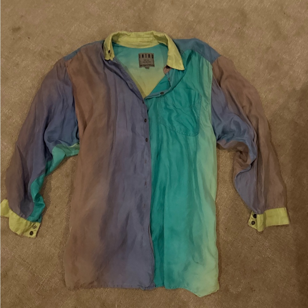 Vintage Intro Brand Silk Button Up Oversize Shirt